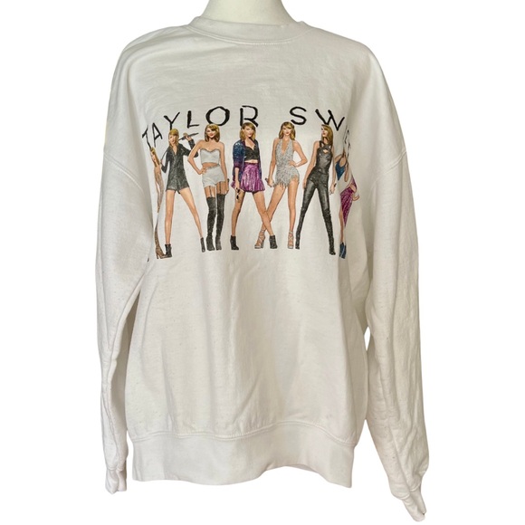 Taylor Swift 1989 Taylor’s Version White Crewneck • Size Large • Good Condition - Picture 4 of 8